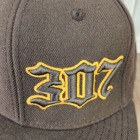 Zephyr 32/5 Chopped 307 Wyoming Size 7 1/4 Hat Cap Brown Flat Bill Old English - Picture 3 of 10